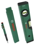 BOSCH 1600A02W7S zeleno-čierna / Sada značení / 3 diely / pravítko 2 m / vodováha 25 cm (1600A02W7S)