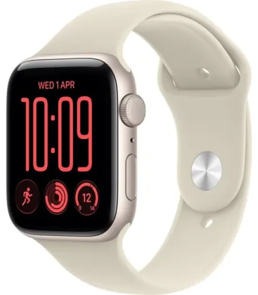 Apple Watch SE 3 (2026) GPS 40mm Hviezdne biele hliníkové telo - Pieskový športový remienok M/L / 150-200 mm (MJKW4MP/A)