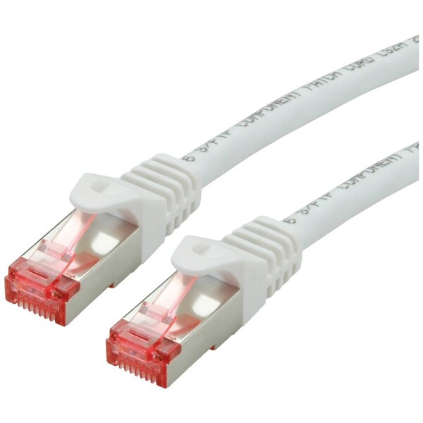 Roline 21.15.2663 RJ45 sieťové káble, prepojovacie káble CAT 6 S/FTP 3.00 m biela dvojžilový tienený, bez halogénov, samozhášavý 1 ks; 21.15.2663