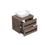 Kúpeľňová skrinka s čiernou úchytkou a krycou doskou SAT Cube Way 60x47,5x46 cm dub Wellington mat CUBE46C1603DW45 CUBE46C1603DW45