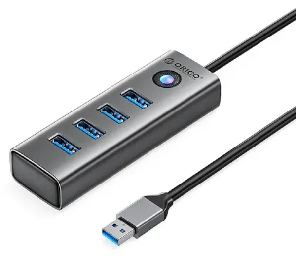 Orico PDD4U-U3 sivá / USB hub / 4X USB-A 3.0