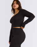 Organic Basics Everyday Scoop Neck Long Sleeve Tee Black XS