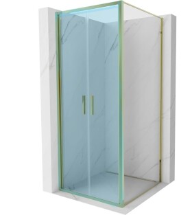 MEXEN - Bočná stena pre Exo 90x200 6mm zlato, transparent 810-090-000-50-00