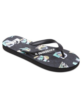 Quiksilver MOLOKAI ART BLACK/GREY/GREY plážovky