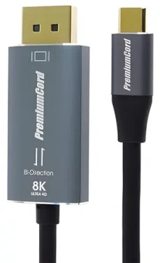 PremiumCord / Kábel USB-C na DisplayPort DP1.4 obojsmerný / 8K 60 Hz a 4K 120 Hz / 2 m (8592220027025)