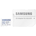 SAMSUNG EVO Plus Micro SDXC 512GB + SD adaptér / U3 / V30 / A2 / Čítanie: 130MBps (MB-MC512KA/EU)