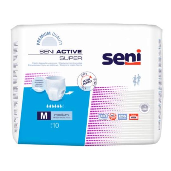 SENI Active super medium navliekacie nohavičky 10 kusov