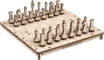 Wooden City 3D Drevené puzzle hra Šach a Dáma 2v1