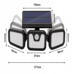 Izoxis Solárne 140 COB LED osvetlenie s PIR čidlom pohybu