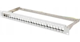 Lanberg patch panel pre Keystone šedý / Patch panel / 24 portov / FTP / 1U / 19" / neosadený (PPKS-0924-S)