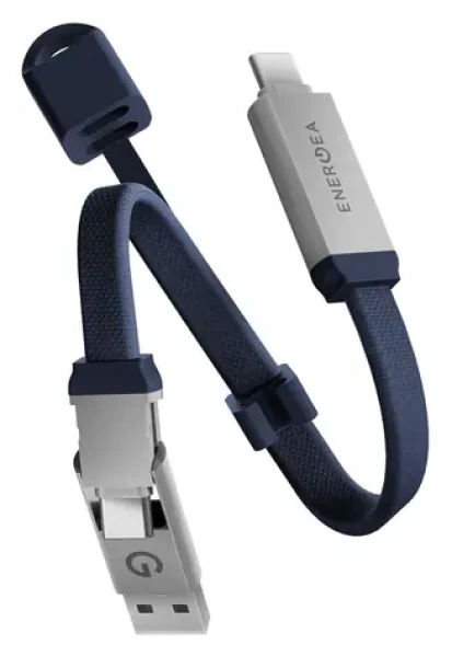 Energea Sheath Key 2v1 modrá / Nabíjací a dátový kábel na kľúčenku / USB-C / 60 W / 15 cm (CBL-SHTHKEY-BLU015)