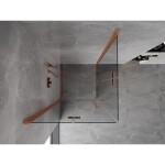 MEXEN/S - Mist-F Duo sprchovací kút skladacie dvere 70 x 70, transparent, meď kartáčovaná 8A6-070L-070P-65-00
