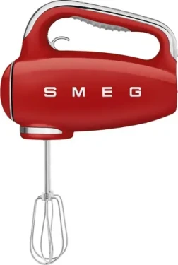 SMEG 50#39;s Retro Style červená / Ručný mixér / 250W / 9 rýchlostí / turbo / šľahacie hnetacie nástavce (HMF01RDEU)