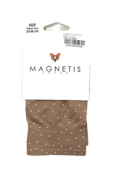 Ponožky Magnetis Kropki Lycra 20 den béžovo-hnědá Univerzální
