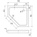 KERRA - Vanička 15 cm do kabíny Glasgow 90x90 cm 5907548107169