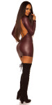 Sexy KouCla Neckholder Wetlook Mini dress BORDEAUX Einheitsgroesse