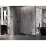 MEXEN/S - Lunar-B sprchovací kút dvere krídlové ľavá 95 x 80, transparent, meď kartáčovaná 832-095-080-65-00-L