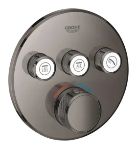 GROHE Termostatická sprchová batéria Hard Graphite / Podomietková / 3 ventily / SmartControl / SafeStop 38 °C (29121A00)