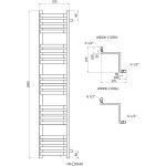 MEXEN - Loop vykurovací rebrík/radiátor 1600 x 375 mm, 837 W, antracit W129-1600-350-00-66
