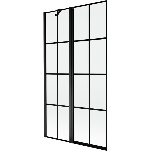 MEXEN - MIST vaňová zástena 100x150 cm 6mm f+s, čierna, dekor, ľavá 8A9-100-011-70-77-L