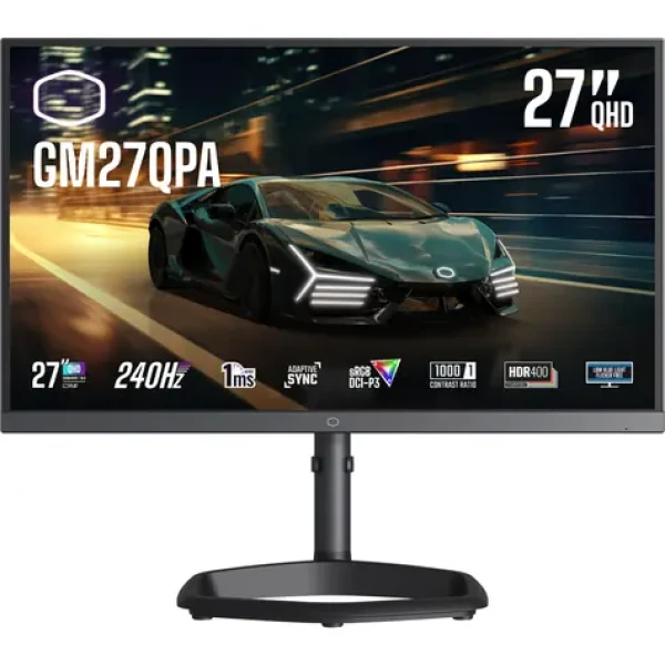 27" Cooler Master GM27QPA čierna / IPS / 2560x1440 / 240 Hz / 350cd-m2 / 1000:1 / 1ms / 2x HDMI / 1x DP / VESA (CMI-GM27QPA-EK)
