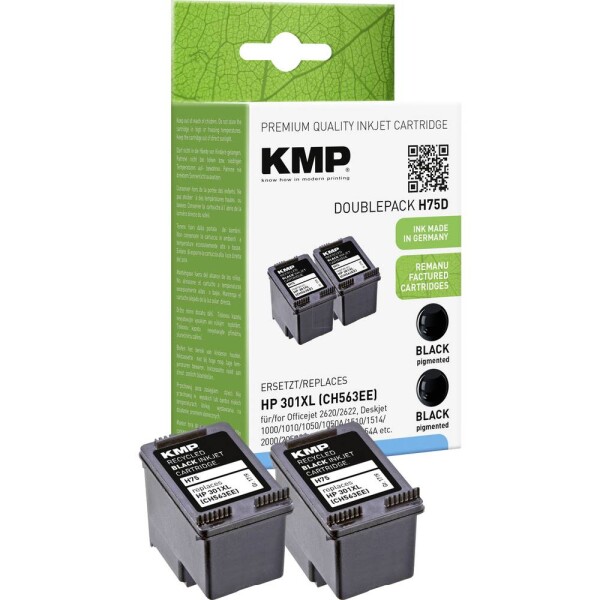 KMP Printtechnik AG KMP Patrone HP301XL DoublePack 2x480 Seiten black kompatibel