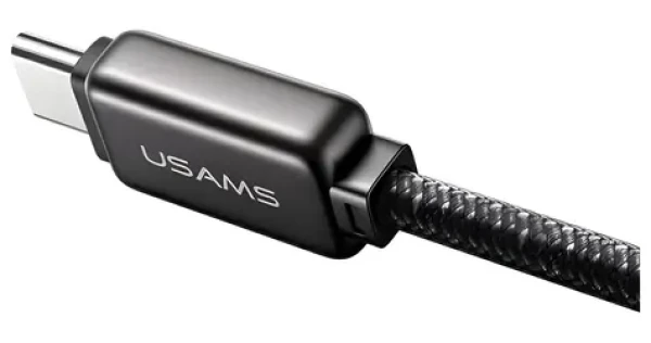 USAMS SJ743 čierna / Dátový kábel / USB-C - Lightning / 30W / 1.2m (SJ743USB01)