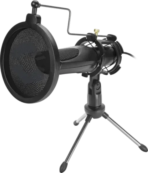 AUDIS Streaming Microphone čierna / stolný mikrofón / 50-16000Hz / pop filter / USB-A / 1.5m (SL-800012-BK)