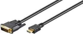 MicroConnect kábel Dual-link HDMI (M) - DVI-D 24 +1 (M) 1.8m čierna / FullHD (1920x1080) @ 60Hz / obojsmerný (HDM192411.8)