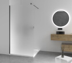 CERANO - Sprchová zástena Walk-in Onyx Round Ľ/P - 8 mm - guľatá vzpera - čierna matná, mliečne sklo - 60x200 CER-8050BD288