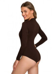 Dámske body s výstrihom do V S327 Dark Brown - Stylove M tmavě hnědá