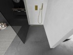 MEXEN/S - Kioto Sprchová zástena WALK-IN 70 x 200, grafit 8 mm, zlatá kartáčovaná 800-070-101-55-40