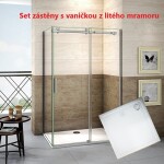 H K - Štvorcový sprchovací kút DIAMOND 100x100 cm vrátane sprchovej vaničky z liateho mramoru SE- DIAMOND100100/SE-THOR-100SQ