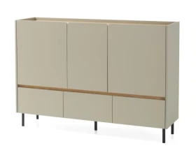 Komoda so zásuvkami Lucky, 150 cm, eukalyptovo zelená/baltský dub%