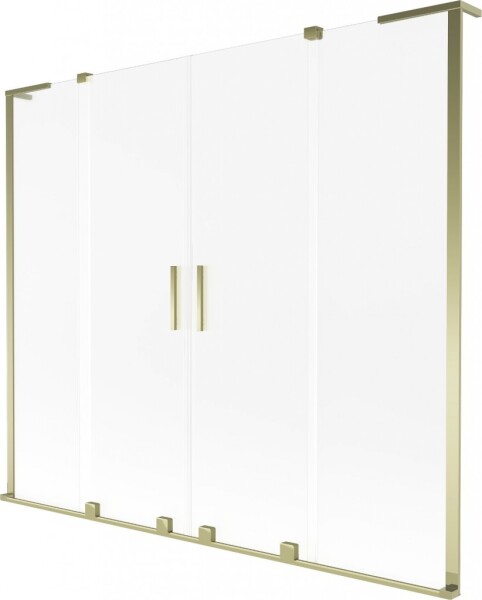 MEXEN/S - Velar L Duo dvojkrídlová posuvná vaňová zástena 170 x 150, dekor, zlatá 896-170-003-32-50
