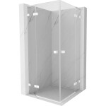 MEXEN/S - Lunar L Duo sprchový kút dvere krídlové 80 x 80, transparent, biela 834L-080L-080P-20-00