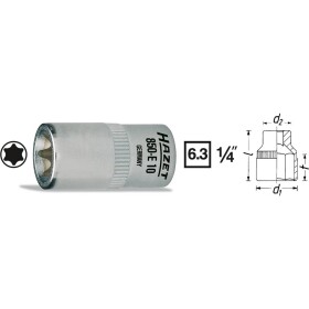 Hazet HAZET 850-E8 vonkajší TORX zásuvka T 8 1/4 (6,3 mm); 850-E8