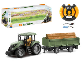 Mamido Mamido Traktor na diaľkové ovládanie Farmár 2,4 GHz s prívesom a efektmi
