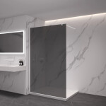 CERANO - Sprchová zástena Walk-in Onyx Round Ľ/P - 8 mm - guľatá vzpera - biela matná, grafitové sklo - 50x200 CER-8050BD191