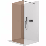CERANO - Sprchová zástena Walk-in Onyx Corner Cube Ľ/P - 8 mm - hranatá vzpera - čierna matná, bronzové sklo - 110x60x200 CER-688141