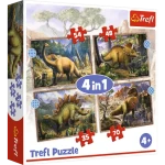 Trefl - Puzzle - Zaujímaví dinosaury 4v1