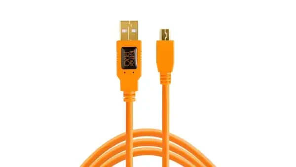 Tether Tools TetherPro oranžová / Kábel / USB 2.0 A - Mini USB B / 5pin / 4,6m (CU5451)