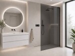 CERANO - Sprchová zástena Walk-in Onyx L-pravá vzpera - 8 mm - čierna matná, grafitové sklo - 60x200 CER-8050BD944