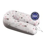 Bomimi ADOS dojčiaci vankúš 150x30, SRDIEČKA ružová/sivá (BO2311GRY034)
