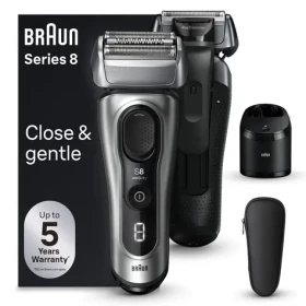 Braun Series 8 strieborno-čierna / Planžetový holiaci strojček / zastrihávač / LED displej / vodeodolný / 60 min prevádzka (8567CC)