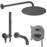 REA - Podomietková vaňa-sprchová sada Lungo Titan + BOX REA-P6380