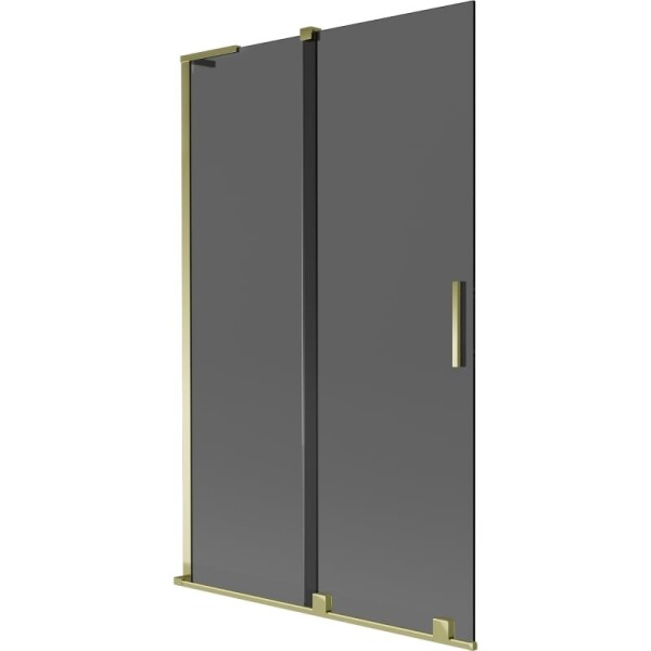 MEXEN/S - Velar L dvojkrídlová posuvná vaňová zástena 110 x 150, grafit, zlatá 896-110-003-41-50