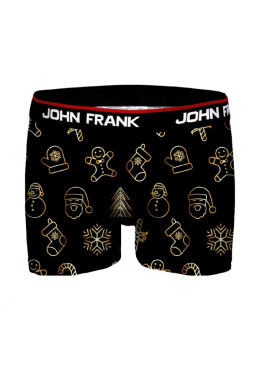 Pánske boxerky John Frank JFBD39-CH-GOLD PIECES černá