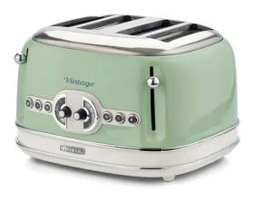 Ariete 156 Vintage svetlo zelená / Hriankovač / 4 plátky / 1600 W / 6 stupňov opečenia (0156GR)