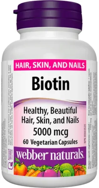 Webber naturals Biotín 5000mcg 60 kapsúl (09549)